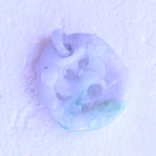 Antique / Vintage lavender green jade pendant carved Chinese (7265)