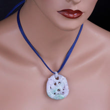 Antique / Vintage lavender green jade pendant carved Chinese (7265)