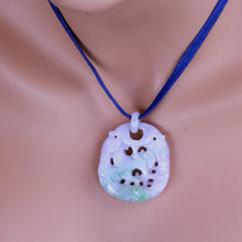 Antique / Vintage lavender green jade pendant carved Chinese (7265)