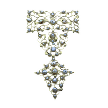 Antique Baroque pendant collar stomacher 19k gold pearls Venetian c1680 (7282)