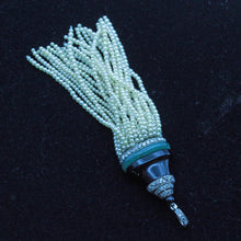 Cartier Antique Art Deco pendant platinum diamonds onyx jade pearls (7382)