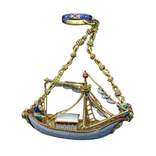 Antique Renaissance pendant Gold Enamel Metropolitan Museum fishing boat (7388)