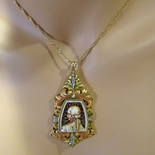 FUSET y GRAU Antique Art Nouveau - Deco Pendant gold diamonds enamel cameo (7459)