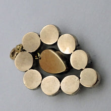 Antique Georgian pendant heart silver gold diamonds 18th century French (7560)