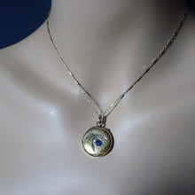 Antique Victorian pendant Cutter case Gold sapphire diamonds Bug Fly chain (7567)