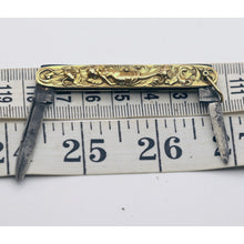 Antique Art Nouveau pendant pocket knife pen knife gold nymph floral German(7579)