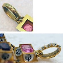 Phillips Antique Revival Cross Pendant Gold Gems Enamel Sapphire Spinel (7592)