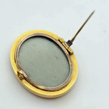 Antique Georgian Micromosaic gold pendant brooch locket Mallard duck (7656)