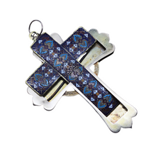 Antique Renaissance Cross Pendant Gold Enamel w Victorian Gold Case Unisex (6165