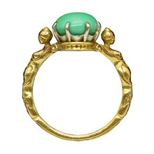 Antique Signed Wiese Ring Neo Renaissance 18k Gold Turquoise Figural (6085)