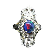 Antique Art Nouveau Ring 18k Gold Black Opal French Henri-Victor Miault (6105)