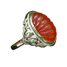 Chinese 14k Gold carved Carnelian Ring Vintage Antique Art Deco - Retro (6144)