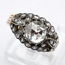 Antique Victorian Diamond Ring Engagement Wedding Ring 14k Gold and Silver (6249)