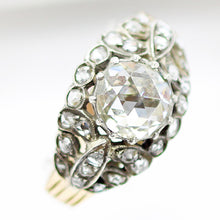 Antique Victorian Diamond Ring Engagement Wedding Ring 14k Gold and Silver (6249)