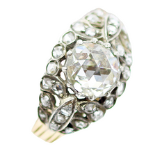 Antique Victorian Diamond Ring Engagement Wedding Ring 14k Gold and Silver (6249)