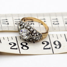 Antique Victorian Diamond Ring Engagement Wedding Ring 14k Gold and Silver (6249)
