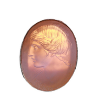 Antique Unisex Signet Ring 18k Gold Hardstone Intaglio Cameo Lady (6653)