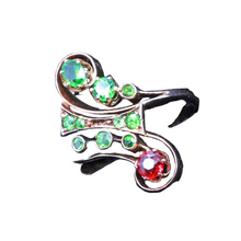 Antique Russian Nouveau Ring Demantoid Garnet Spinel 14k Gold (6717)