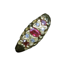 Antique Edwardian Ring 18k Gold Rubies Diamonds Birmingham England  (6729)