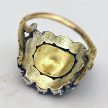 Antique Victorian Man's Ring Yellow Sapphire Diamonds Gold India Unisex (6808)