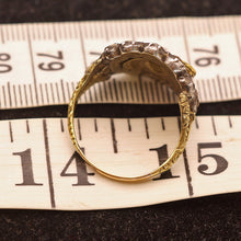 Antique Victorian Man's Ring Yellow Sapphire Diamonds Gold India Unisex (6808)