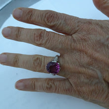 Antique Art Deco Ring Platinum Pink Tourmaline Diamonds Engagement Ring (7076)
