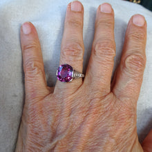Antique Art Deco Ring Platinum Pink Tourmaline Diamonds Engagement Ring (7076)