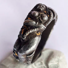 Froment-Meurice Antique Ring Steel Gold Figural Nude Mixed Metal Unisex (7120)