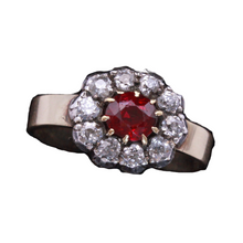Antique Vintage Ring Ruby Diamonds 14k Gold c1930 Hungarian Engagement (7195)