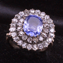 Antique Victorian ring gold diamonds 4.79ct Ceylon sapphire versatile (7304)
