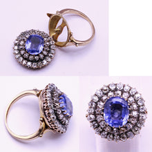 Antique Victorian ring gold diamonds 4.79ct Ceylon sapphire versatile (7304)