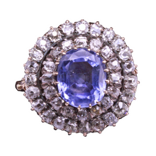 Antique Victorian ring gold diamonds 4.79ct Ceylon sapphire versatile (7304)