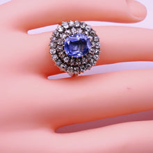 Antique Victorian ring gold diamonds 4.79ct Ceylon sapphire versatile (7304)