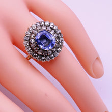 Antique Victorian ring gold diamonds 4.79ct Ceylon sapphire versatile (7304)