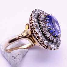 Antique Victorian ring gold diamonds 4.79ct Ceylon sapphire versatile (7304)
