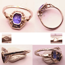 Antique Art Deco ring platinum 3.1ct no heat sapphire diamonds Certified (7316)