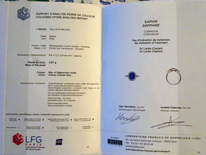 Antique Art Deco ring platinum 3.1ct no heat sapphire diamonds Certified (7316)