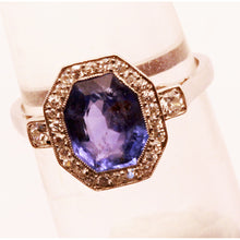 Antique Art Deco ring platinum 3.1ct no heat sapphire diamonds Certified (7316)