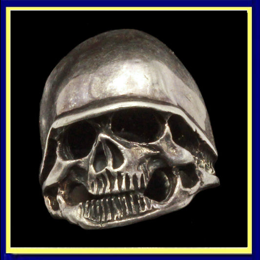 Skull ring sterling silver man's biker Hell's Angels Goth jewelry helmet