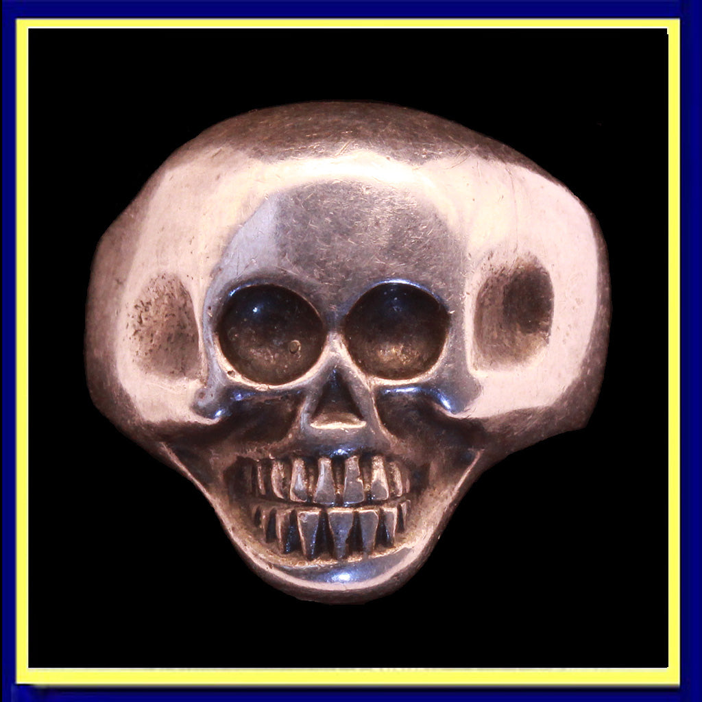 Vintage sterling silver skull ring Man's American Bell Goth Biker jewelry