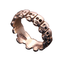 Vintage skull ring silver Biker Goth jewelry Calaveras Dia de los Muertos (7346)