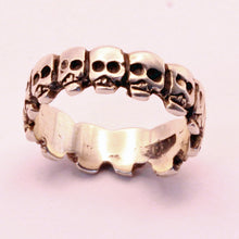 Vintage skull ring silver Biker Goth jewelry Calaveras Dia de los Muertos (7346)