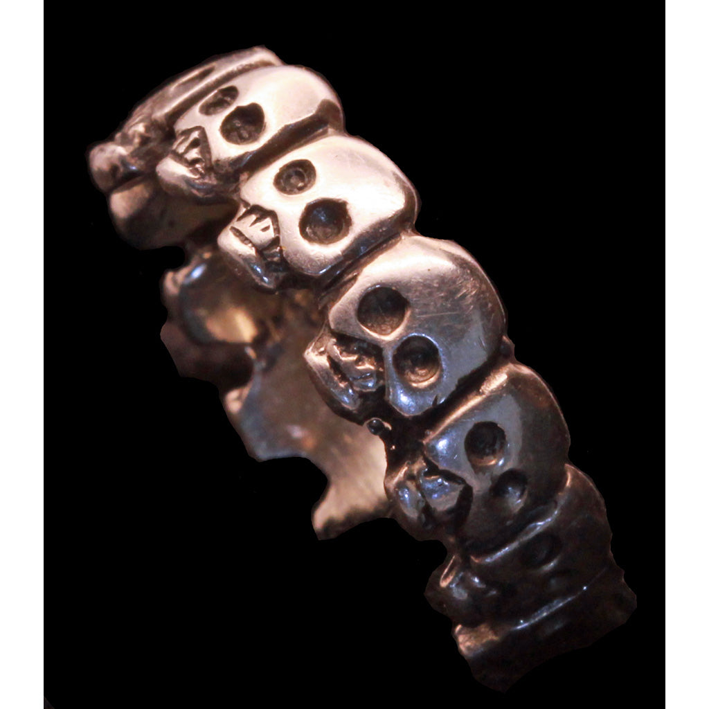 Vintage skull ring silver Biker Goth jewelry Calaveras Dia de los Muertos (7346)