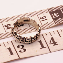Vintage skull ring silver Biker Goth jewelry Calaveras Dia de los Muertos (7346)