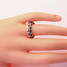 Vintage skull ring silver Biker Goth jewelry Calaveras Dia de los Muertos (7346)