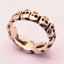 Vintage skull ring silver Biker Goth jewelry Calaveras Dia de los Muertos (7346)