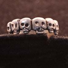 Vintage skull ring silver Biker Goth jewelry Calaveras Dia de los Muertos (7346)