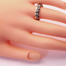 Vintage skull ring silver Biker Goth jewelry Calaveras Dia de los Muertos (7346)