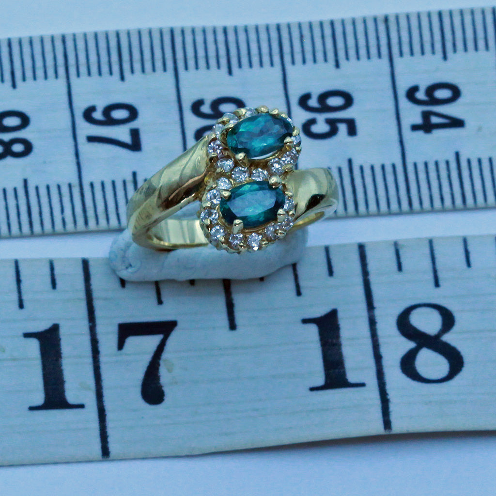 Natural Alexandrite Ring 14k gold, diamonds, alexandrite GIA certificate (7393)
