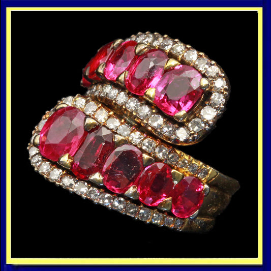 vintage ring rubies diamonds gold 